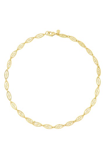 FASHIONBOX Kette Messing oval vergoldet gelb