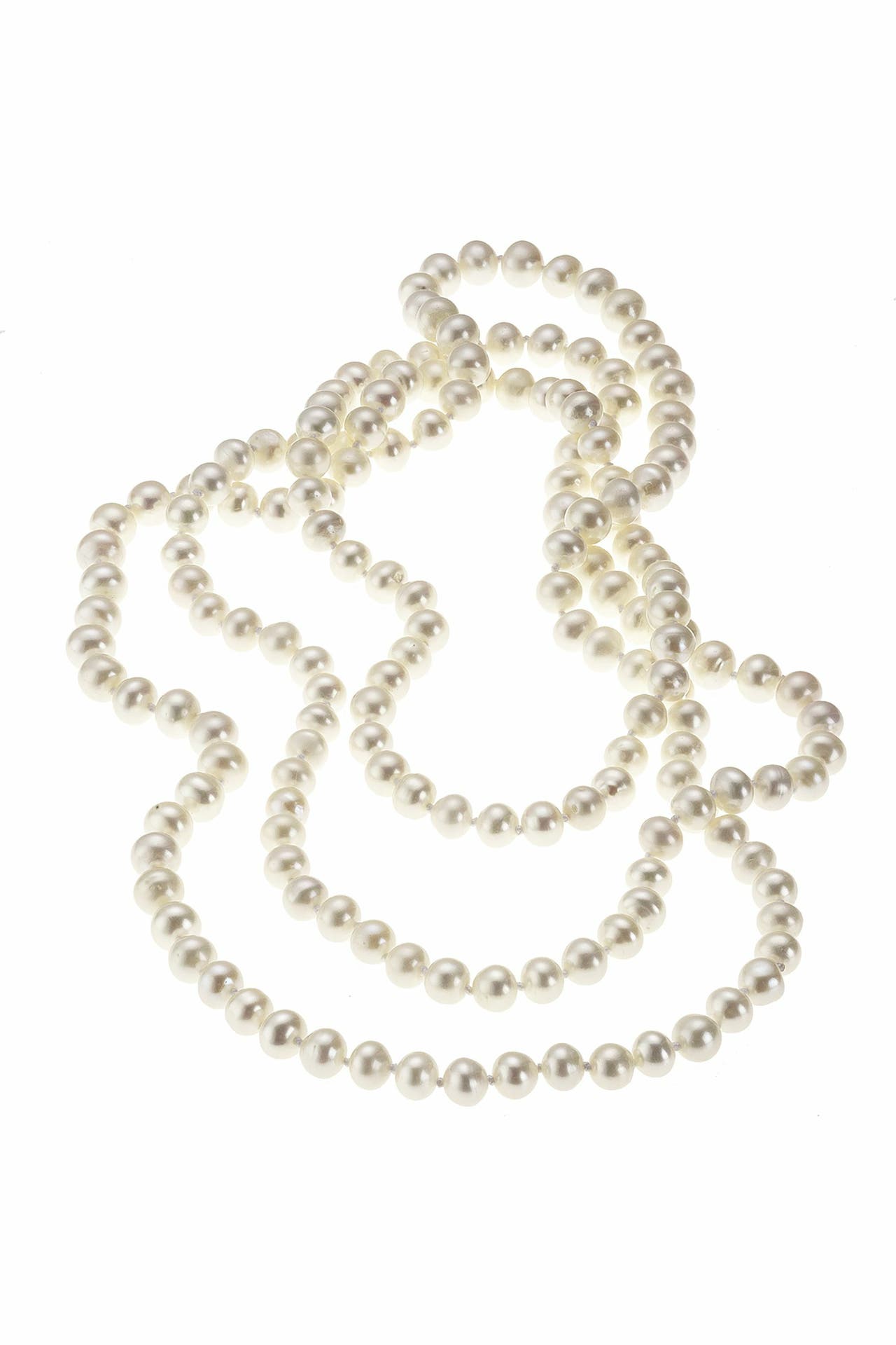 ZEEME Kette Süßwasserzuchtperlen weiß 7mm silber, Bild 1