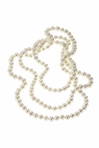 ZEEME Kette Süßwasserzuchtperlen weiß 7mm silber