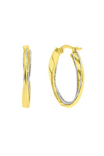 FASCINATION BY ELLEN K. Ohrringe 375/- Gelbgold bicolor oval 19 mm gelb