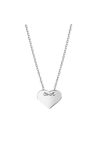 ZEEME Kette Edelstahl Herz silber