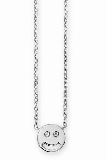 CAI Kette 925/- Sterling Silber rhodiniert Zirkonia Smile silber