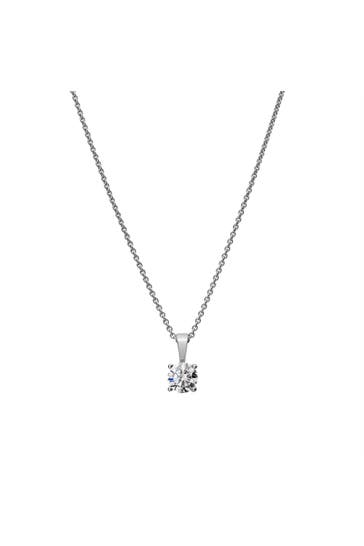 LYOMI Kette 585/- Weißgold  1 synth. Diam. 0,75 ct. silber