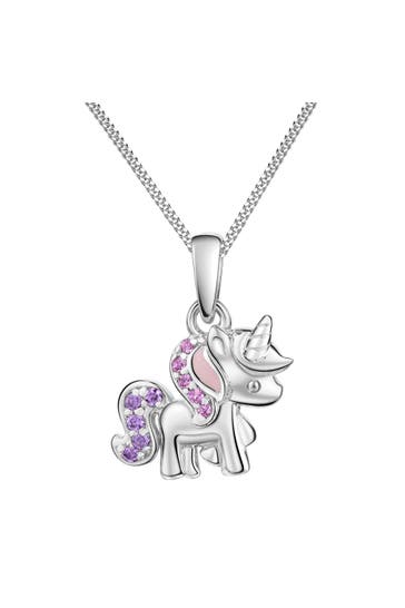 ZEEME Halskette Silber 925 rhodiniert 36+2cm lang mit Einhorn-Motiv
