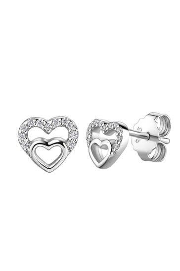 ZEEME Ohrstecker 925/- Sterling Silber Zirkonia weiß