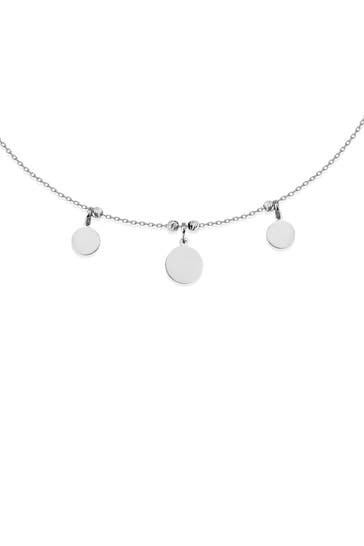 DKENIZ Kette 925 Silber rhodiniert Plättchen 42+3cm lang silber