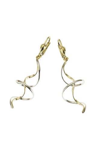 FASCINATION BY ELLEN K. Ohrringe 333 Gold zweifarbig Spirale gelb