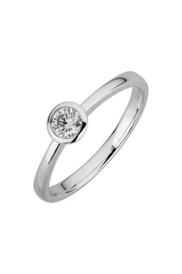 LYOMI Ring 585/- Weißgold  1 synth. Diam. 0,20 ct. silber