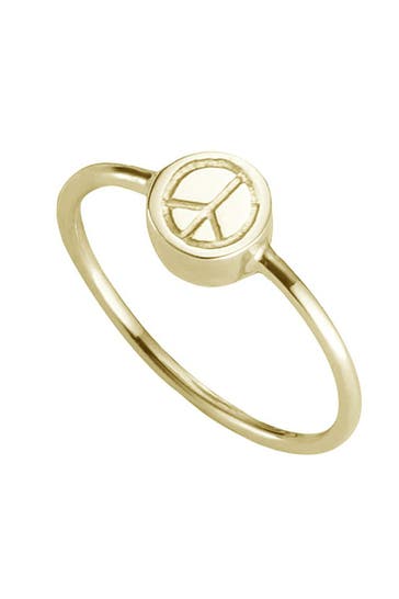 CAI Ring 925/- Sterling Silber vergoldet Peace gelb