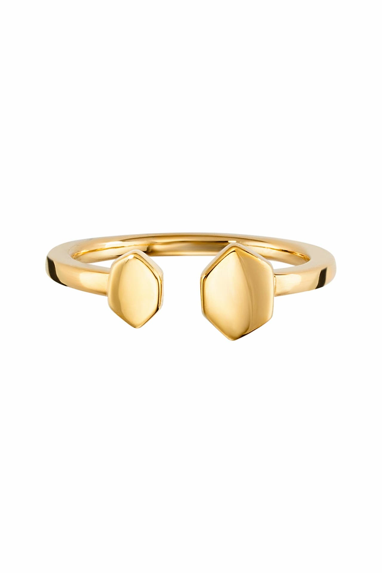 CAI Ring 925/- Sterling Silber vergoldet Sechseck Hexagon Wabe gelb, Bild 1