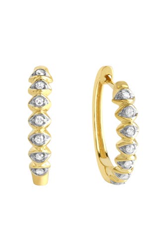 DIAMONDS BY ELLEN K. Ohrringe Gold 375 zweifarbig mit 14x Diamant zus. 0,10ct. gelb