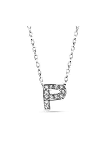 DKENIZ Kette Buchstabe P 925/- Sterling Silber silber