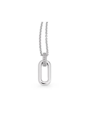 OROLINO Kette Gold 585 mit 7 natürlichen Brillanten zus. 0,035ct. silber