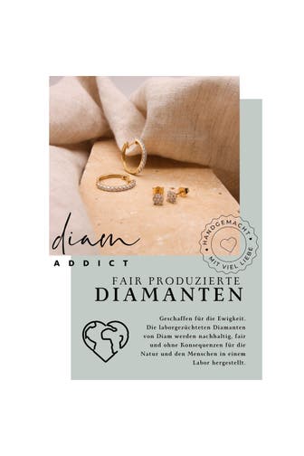 DIAM ADDICT Ohrringe 585 Gelbgold mit im Labor gezüchtete n Diamant gelb