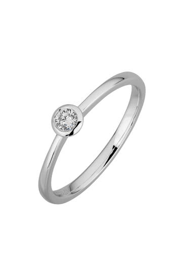 LYOMI Ring 585/- Weißgold  1 synth. Diam. 0,10 ct. silber