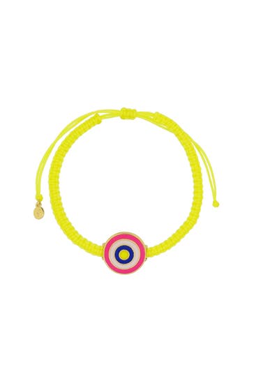 FASHIONBOX Armband Textil  gelb mit 1 Element rund gelb