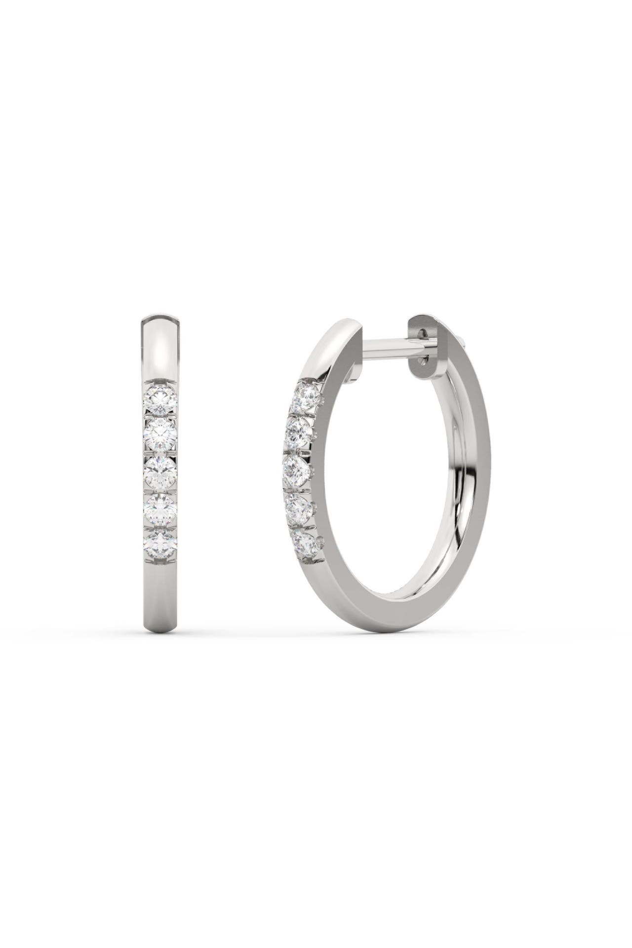 DIAM ADDICT Ohrringe 585 Weißgold mit 10 im Labor gezüchteten Diamanten silber, Bild 1