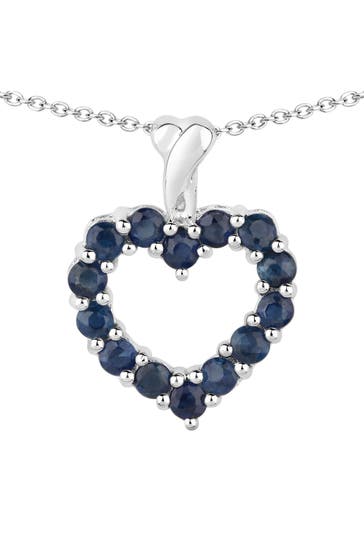 VIRA JEWELS Kette 925 Sterling Silber rhodiniert Safir silber