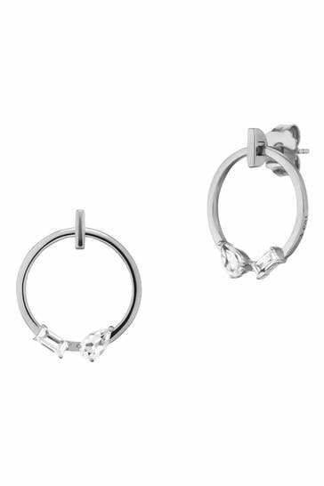 CAI Ohrringe 925 Sterling Silber rhodiniert mit Weißtopas silbergrau