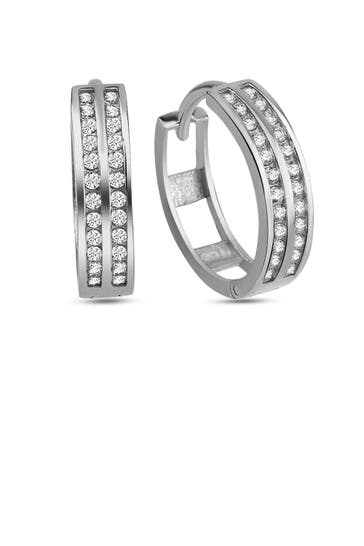 DKENIZ Ohrringe 925/- Sterling Silber Pave silber
