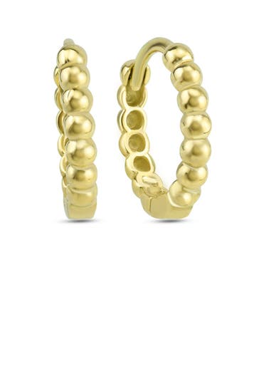 DKENIZ Ohrringe 925/- Sterling Silber vergoldet Kugel-Creolen gold