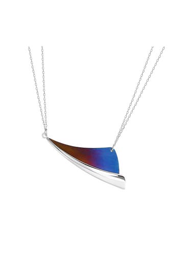ZEEME Kette Edelstahl mit Titan mehrfarbig 43+4cm lang silber