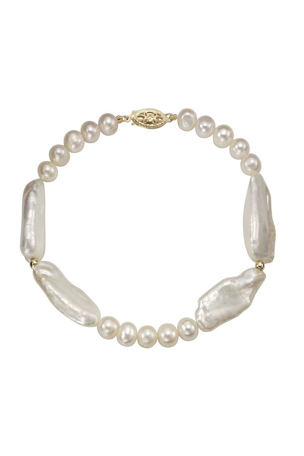 FASCINATION BY ELLEN K. Armband Gold 585 Perle weiß 6-7mm gelb, Bild 1