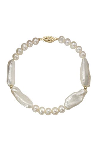 FASCINATION BY ELLEN K. Armband Gold 585 Perle weiß 6-7mm gelb