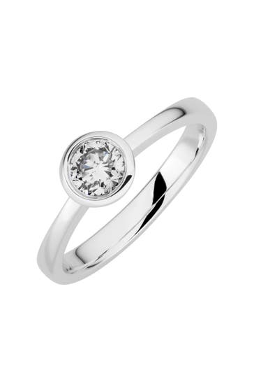 LYOMI Ring 585/- Weißgold  1 synth. Diam. 0,50 ct. silber