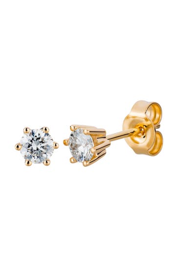 OROLINO Ohrringe Gold 750 mit 2x Brillant zus. 0,50 ct. gelb