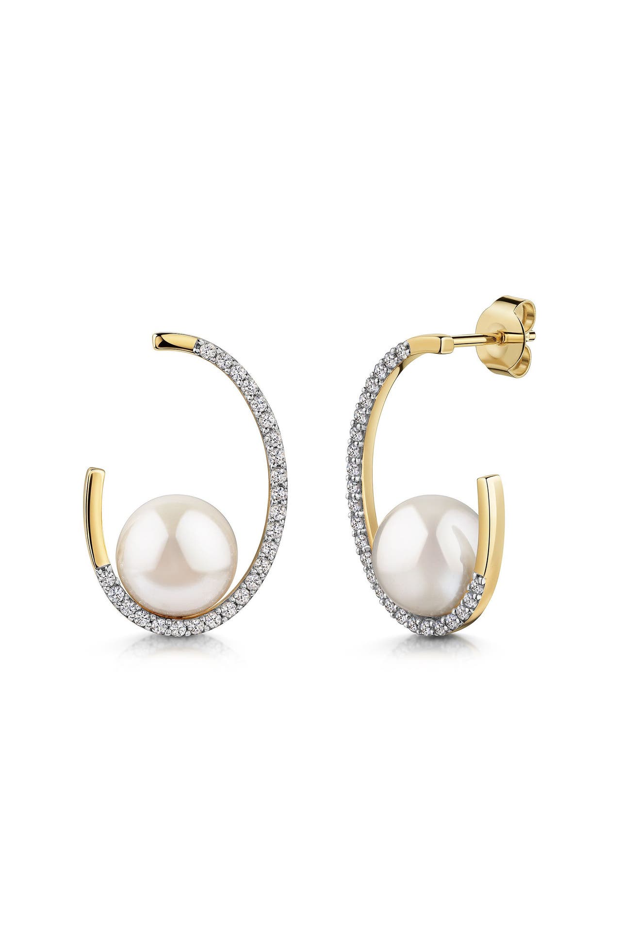 FASCINATION BY ELLEN K. Ohrringe 585/- Gelbgold bicolor Weißtopas und Perle mehrfarbig, Bild 1