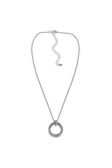 STEUER Kette Metall glanz Ringe gedreht silber