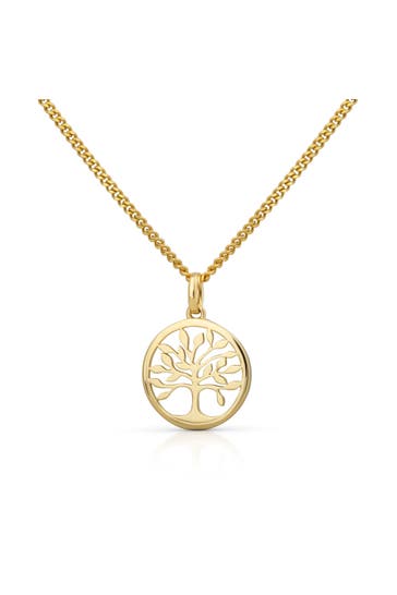 OROLINO Kette Gold 375 mit Lebensbaum-Motiv 42/45cm lang gelb