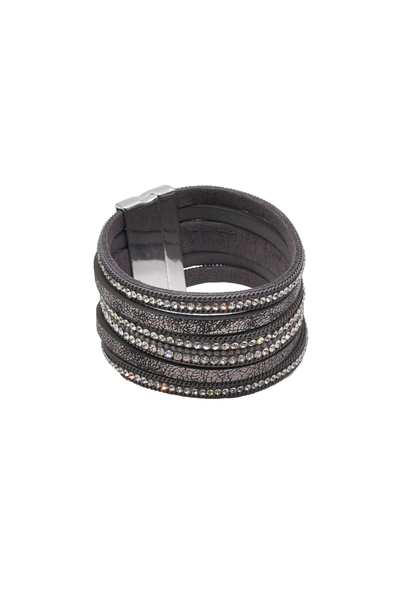 STEUER Armband Metall Lederband dunkelgrau grau, Bild 1