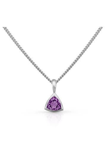 OROLINO Kette 585 Gold mit echtem Amethyst 42/45cm lang silber