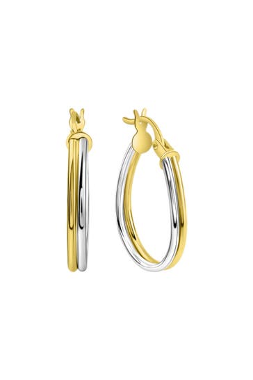 FASCINATION BY ELLEN K. Ohrringe 375/- Gelbgold bicolor 2rhg. glanz mehrfarbig