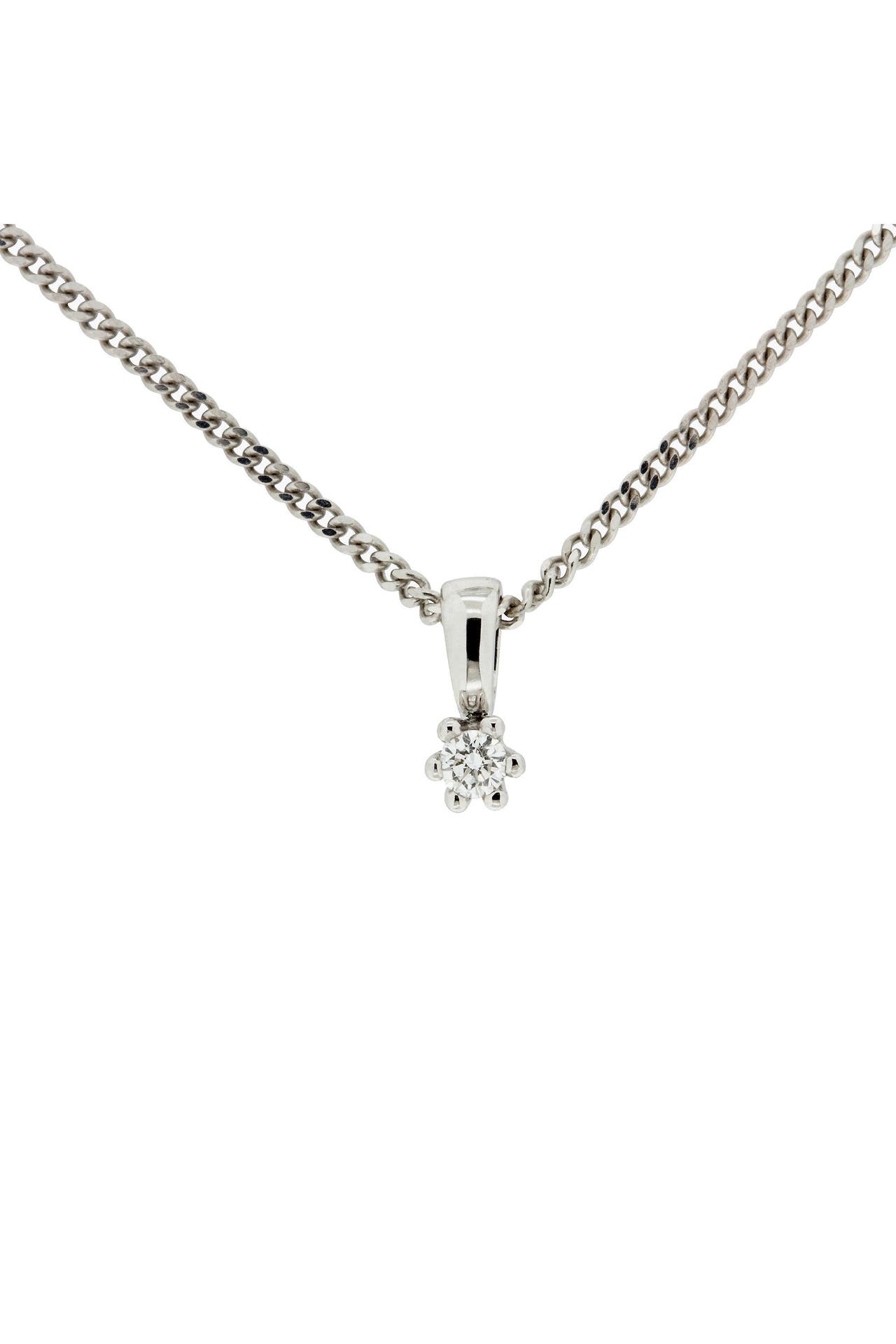 OROLINO Kette Gold 585 mit natürlichem Brillant 0,05 ct. silber, Bild 1