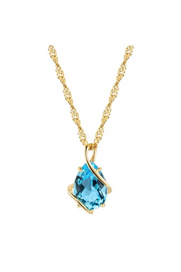 FASCINATION BY ELLEN K. Kette 375/- Gelbgold Swiss Blautopas gelb