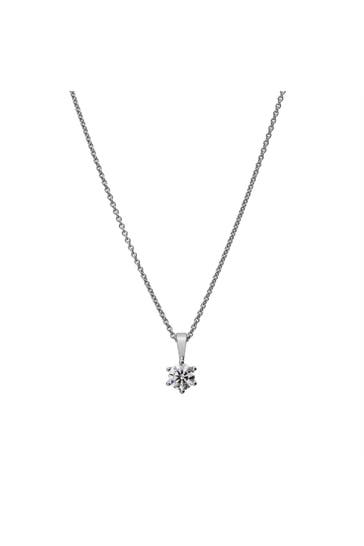 LYOMI Kette 585/- Weißgold 1 synth. Diam. 0,50 ct. silber