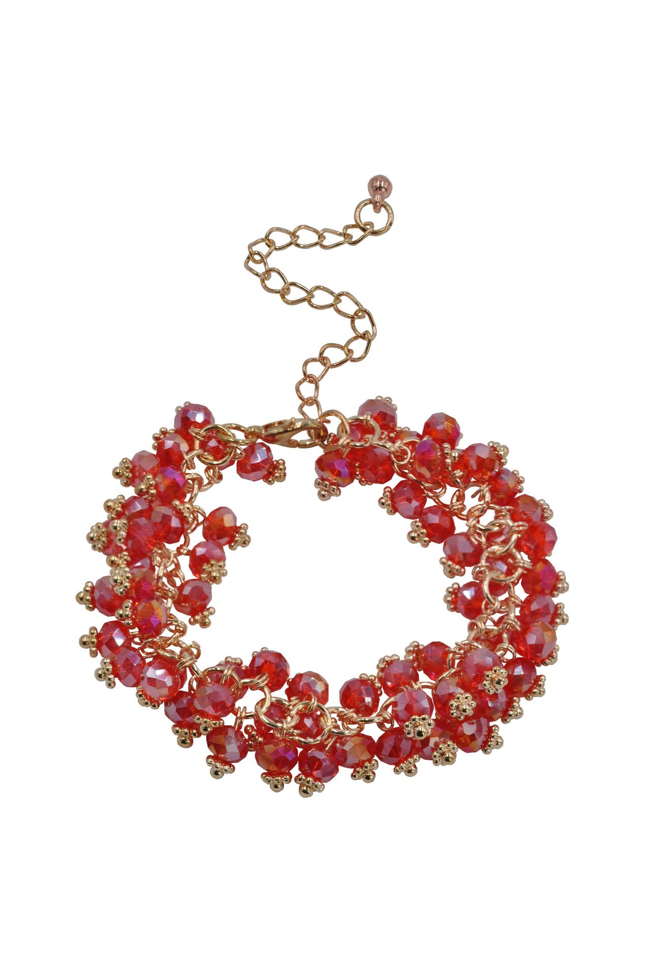 STEUER Armband Armband goldfarben mit roten Glassteinen rot, Bild 1