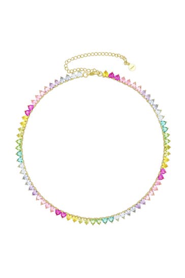 FASHIONBOX Kette vergoldet mit Zirkonia multicolor mehrfarbig