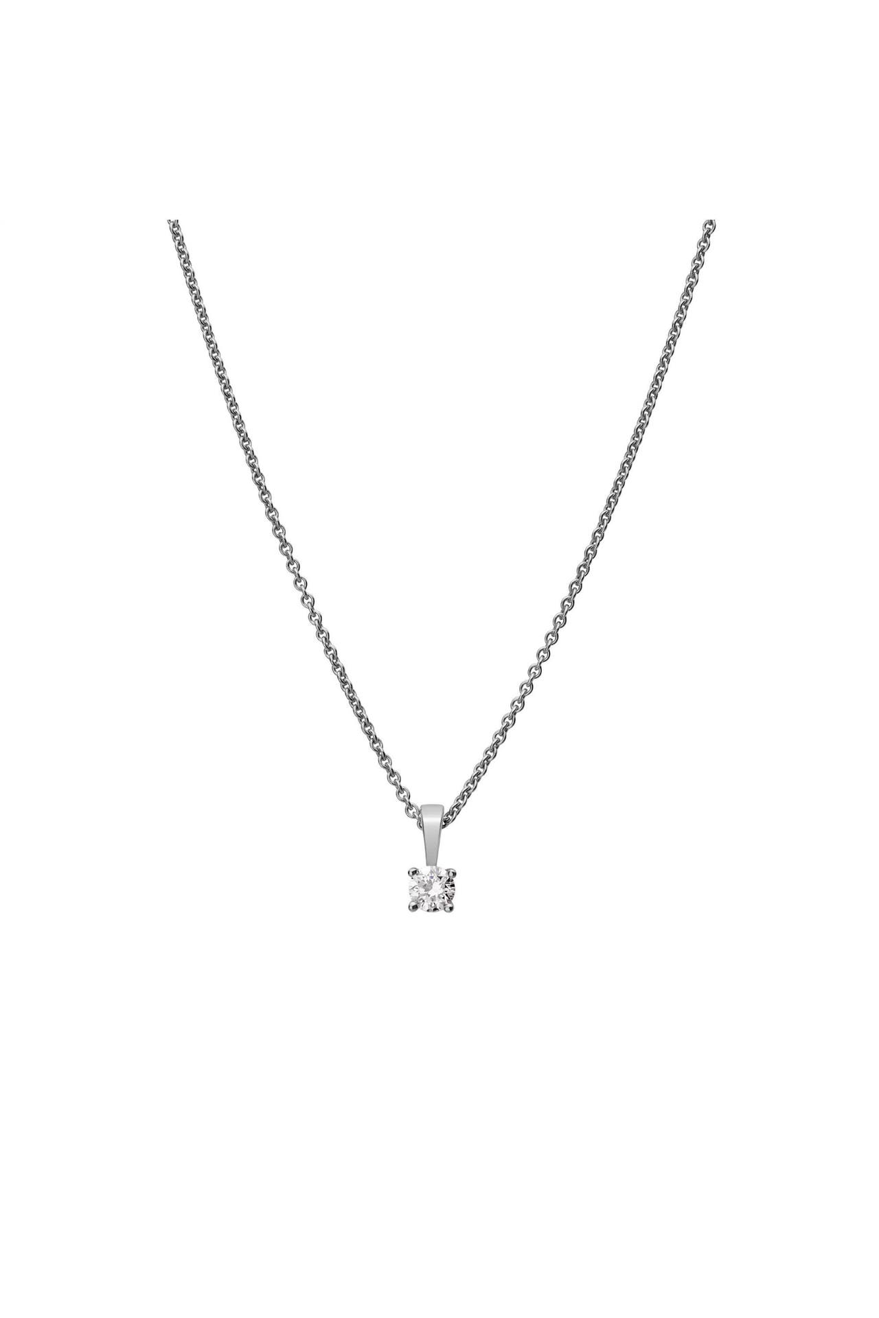 LYOMI Kette 585/- Weißgold  1 synth. Diam. 0,20 ct. silber, Bild 1