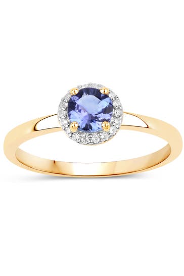 VIRA JEWELS Ring 925-Sterling Silber vergoldet Glänzend  Tansanit violett