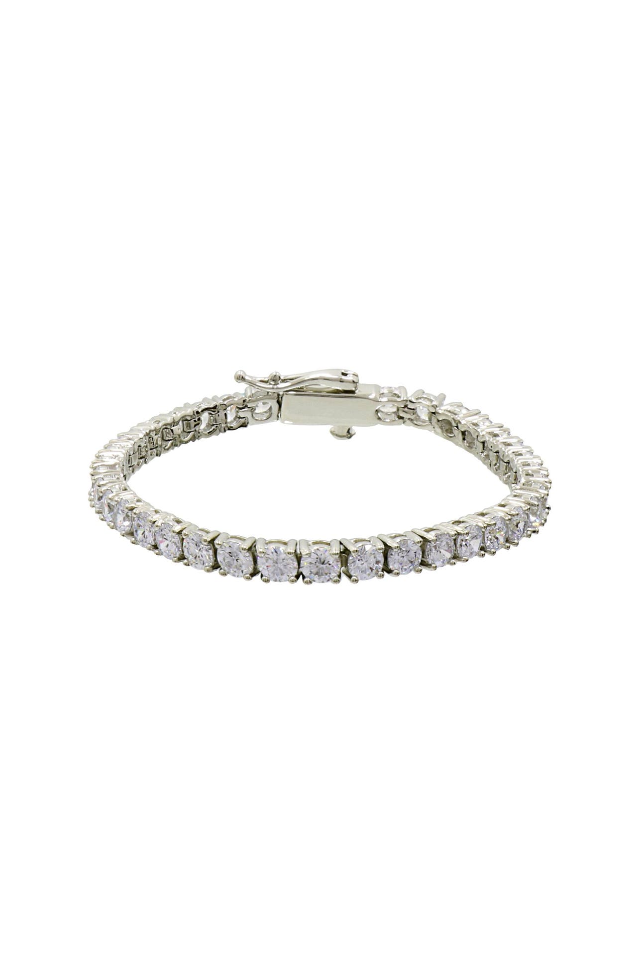 FASHIONBOX Armband Messing  rhodiniert mit Zirkonia weiss 16 cm silber, Bild 1