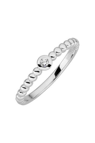 LYOMI Ring 585/- Weißgold 1 synth. Diam. 0,04ct. silber