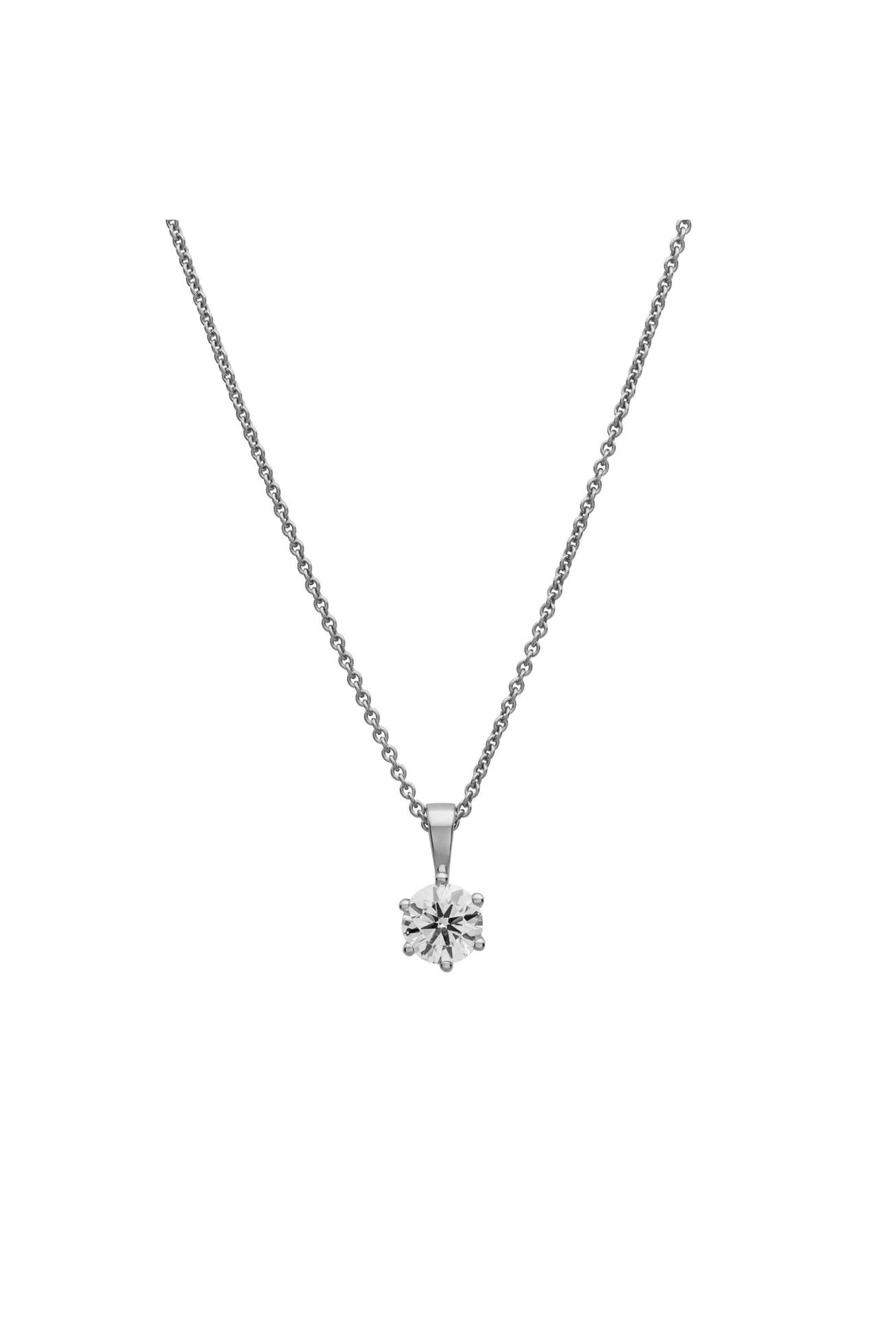 LYOMI Kette 585/- Weißgold  1 synth. Diam. 0,75 ct. silber, Bild 1