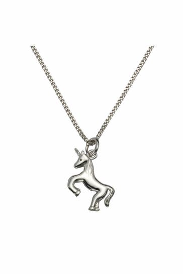ZEEME Kette 925 Silber Einhorn-Motiv silber