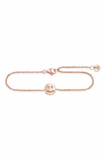 CAI Armband 925/- Sterling Silber rotvergoldet Zirkonia Smile rot