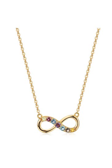 ZEEME Kette 925/- Sterling Silber vergoldet Infinity gelb