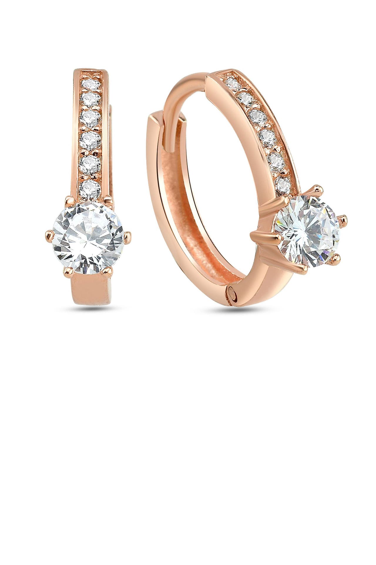 DKENIZ Ohrringe 925/- Sterling Silber rosévergoldet Solitär rosé, Bild 1